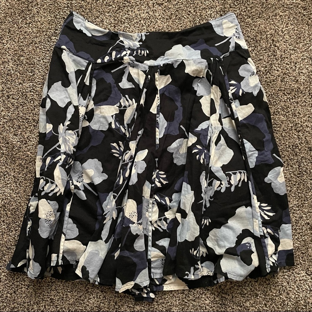 Mexx Blue Floral Lined A-Line Skirt Sz 10